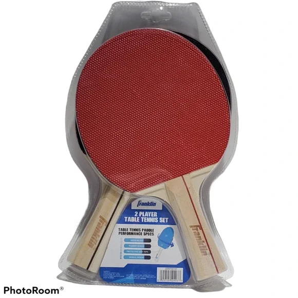 Franklin Sports 2 Player Red & Black Pips Out Table Tennis Rubber Paddles New - Picture 2 of 2